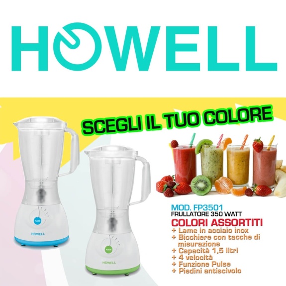 Howell Box. Frullatore da 1,5 litri in colori assortiti